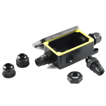 IP66 2/3 Veids, Āra Elektrisko Kabeļu Savienotājs Krustojuma Ūdensnecaurlaidīga kastīte Ar Termināļa 17.5 AN/450V Black Ūdensizturīgs Kameras