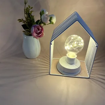 LED Galda Lampa, Night Light House Formas Gultas Gaismas Vara Spuldzes Guļamistabu Mājas Dekoratīvais Apgaismojums Dāvanu Meitene Chilrden