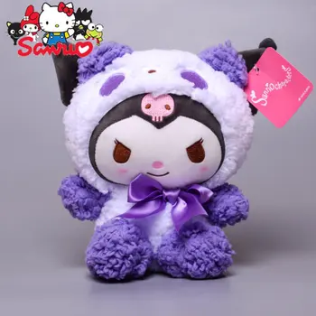 Sanrio Melodiju Kuromi Hello Kitty Cinnamoroll Panda Rotaļlietas Lelle Anime Bērnu Multiplikācijas filmu Kolekcija Keychain Schoolbag Dekorēšana 12/20cm