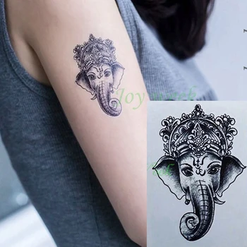 Ūdensnecaurlaidīgus Pagaidu Tetovējumu Uzlīmes Indija dievs zilonis Ganeša dievība, tatto uzlīmes flash tetovējums viltus tetovējumiem meitene sievietes vīrieši